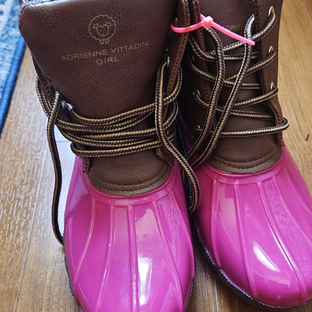 Adrienne Vittadini Girl Pink and Brown Boots- Size 5